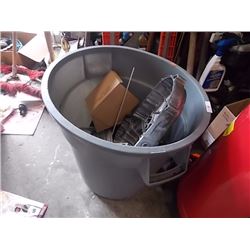 BIN OF PARTS AND SHELF BRACKETS