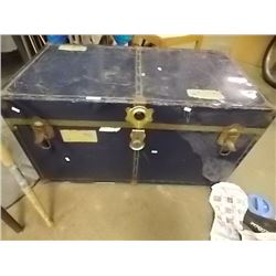 LARGE STORAGE TRUNK WITH BRASS HINGES