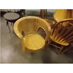 WICKER SIDE ARM CHAIR