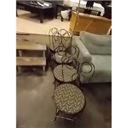 VINTAGE WROUGHT IRON SODA SHOP CHAIRS - 4 X BID