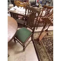 VINTAGE WOOD CARVED CHAIRS - BARLEY TWIST -4 X BID