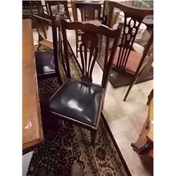 VINTAGE OAK DINING CHAIRS - 1940'S - AS-IS