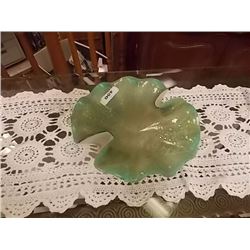 OVAL ART DECO GLASS CANDY DISH