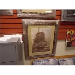 FRAMED PRINT - VINTAGE DESIGN TALL SHIP