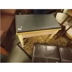 TALL BENCH WITH LEATHER TOP