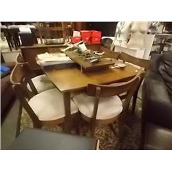 MID CENTRY MODERN TEAK DINING TABLE- 6 CHAIRS & LEAF