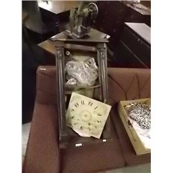 VINTAGE WALL CLOCK SHELL WITH PARTS