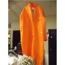 ONE PIECE FULL BODY RAIN GEAR SUIT WITH HOOD- ORANGE