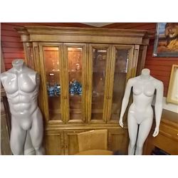 CHINA CABINET - 8 DOOR - 2 PC - WITH BOW CORNERS