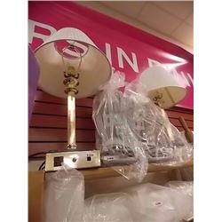 BRASS TABLE LAMPS WITH OUTLET - 2 TTL