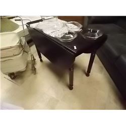 ROUND WOOD DROP LEAF DINING TABLE