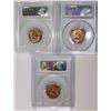 Image 2 : Australia, Two Cents, 1966 (c) 1966 (m), 1966 (p) PCGS MS66RD (3 coins)