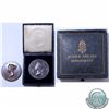 Image 1 : Lot of 2 vintage Victorian Tokens. The 1st Medal is a Bronze Medal from 1891 Commemorating the natio