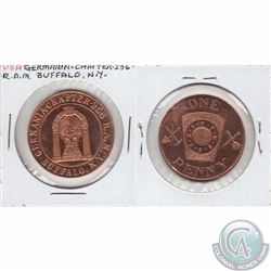 United States Germania Chapter 256 R.A.M Buffalo, New York Penny Token. 30mm in diameter.