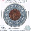 Image 1 : 1947 Eaton's Maple Leaf 1-cent Aluminium ring Good Luck Medallion. 38 mm in Diameter.