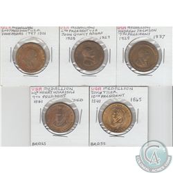 5x United States Presidential Medallion. This lot includes: John Adams, John Quincy Adams, Andrew Ja