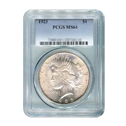 1923 $1 Peace Silver Dollar - PCGS MS64