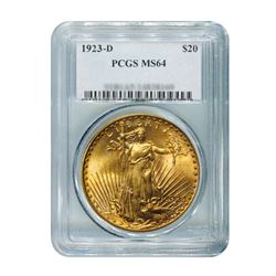 1923-D $20 Saint Gaudens PCGS MS64