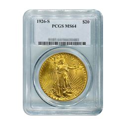 1926-S $20 Saint Gaudens PCGS MS64