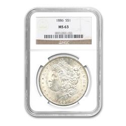 1886 $1 Morgan Silver Dollar NGC MS63