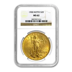1908 $20 Saint Gaudens WM NGC MS62