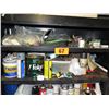 Image 2 : Metal Storage Cabinet (6'X3') w/Misc. Spray Paint, Anti-Rust Products, Motor Oil, Shop Vac, etc.