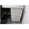 Image 5 : Modular Workstation w/2-Piece Desk, Office Chair, Drawers & 3-Wall Cubicle Enclosure