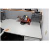 Image 2 : Modular Workstation w/2-Piece Desk, Drawers & 3-Wall Cubicle Enclosure