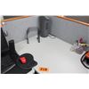 Image 3 : Modular Workstation w/2-Piece Desk, Drawers & 3-Wall Cubicle Enclosure