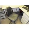 Image 5 : Modular Workstation w/2-Piece Desk, Office Chair, Drawers & 2-Wall Cubicle Enclosure