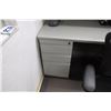 Image 6 : Modular Workstation w/2-Piece Desk, Modern Office Chair, Drawers & 2-Wall Cubicle Enclosure & Additi