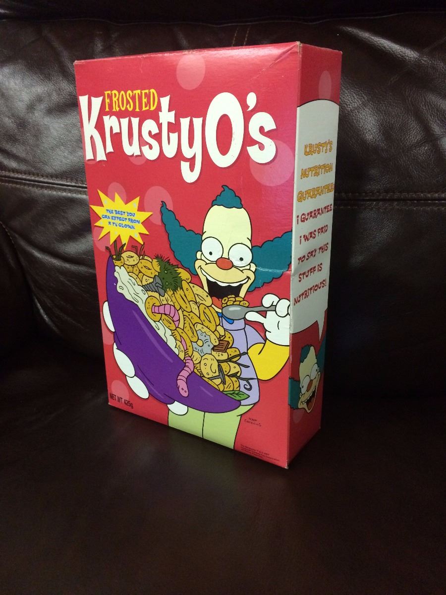 Crusty Os THE SIMPSONS COLLECTIBLE KRUSTY O'S CEREAL BOX