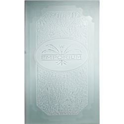 Main Street Emporium Etched Glass Panel.