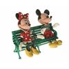 Image 4 : Set of (2)"Mickey and Minnie" Limited Edition Hand Carved Figures with Disneyland Bench.