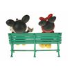 Image 5 : Set of (2)"Mickey and Minnie" Limited Edition Hand Carved Figures with Disneyland Bench.