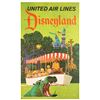 Image 1 : Rare United Air Lines Disneyland Travel Poster.
