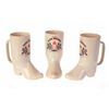 Image 2 : Set of (3) Golden Horseshoe Souvenir Boot Mugs.