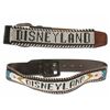 Image 1 : Collection of (2) Disneyland Beaded Black Leather Belt Product Samples.