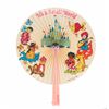 Image 1 : "It's a Small World" Folding Fan - Pink.