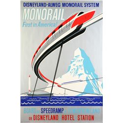 Original "Disneyland-Alweg Monorail" Attraction Poster.
