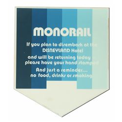 Monorail Hand-Stamp Warning Sign.