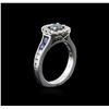 Image 3 : 1.23 ctw Fancy Blue Diamond and Sapphire Ring - 14KT White Gold