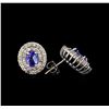 Image 2 : 14KT White Gold 1.40 ctw Tanzanite and Diamond Earrings