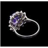 Image 3 : 4.36 ctw Tanzanite and Diamond Ring - 14KT White Gold
