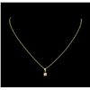 Image 2 : 0.10 ctw Diamond Pendant With Chain - 14KT Yellow Gold