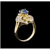 Image 4 : 1.70 ctw Sapphire and Diamond Ring - 14KT Yellow Gold