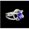 Image 1 : 1.45 ctw Blue Sapphire and Diamond Ring - 14KT White Gold