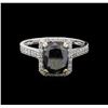 Image 2 : 3.47 ctw Black Diamond Ring - 14KT White Gold
