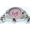 Image 3 : Rolex Stainless Steel Pink MOP Diamond and Ruby DateJust Ladies Watch