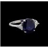 3.53 ctw Sapphire and Diamond Ring - 14KT White Gold